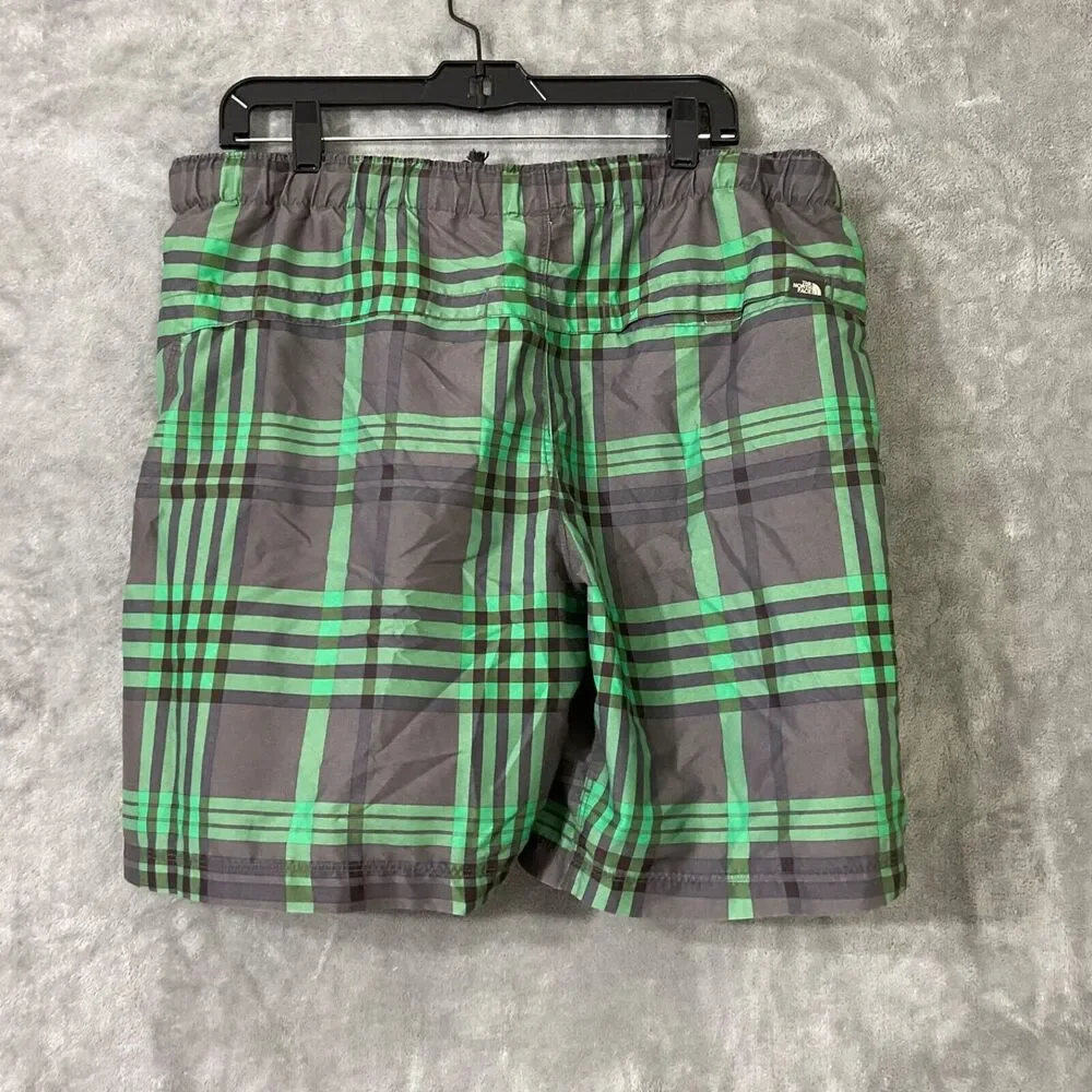 The North Face Men's M Green Plaid Hybrid Golf Swim Casual Shorts belted